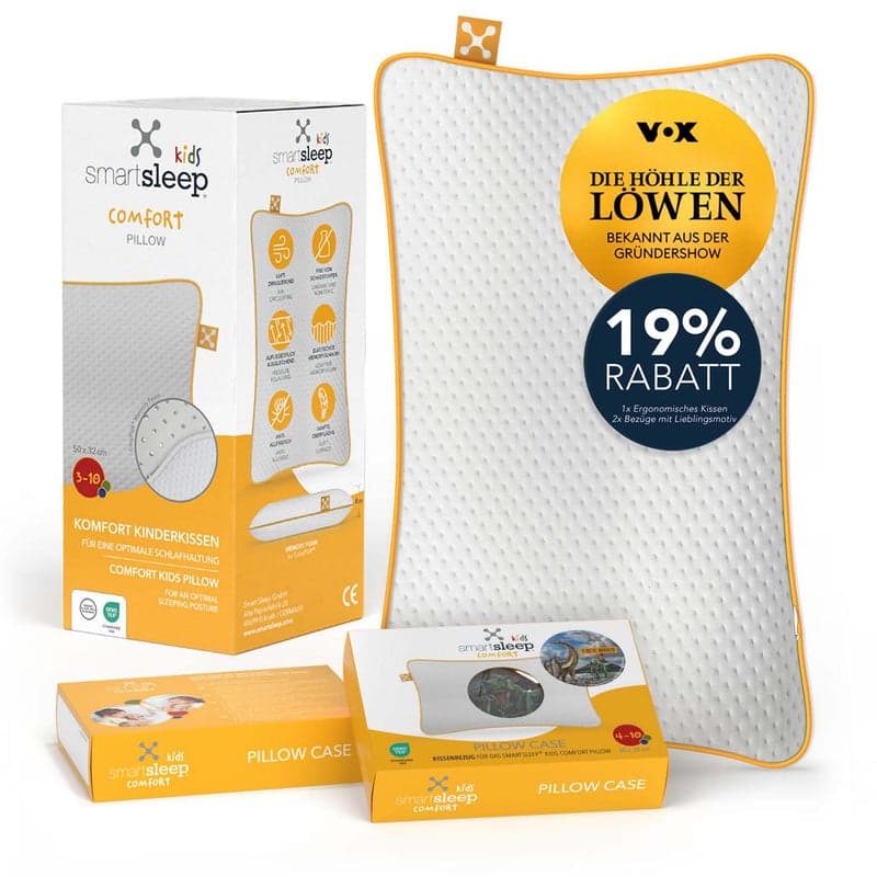 smartsleep Kids Comfort Bundle mit Kissen und zwei Bezügen
